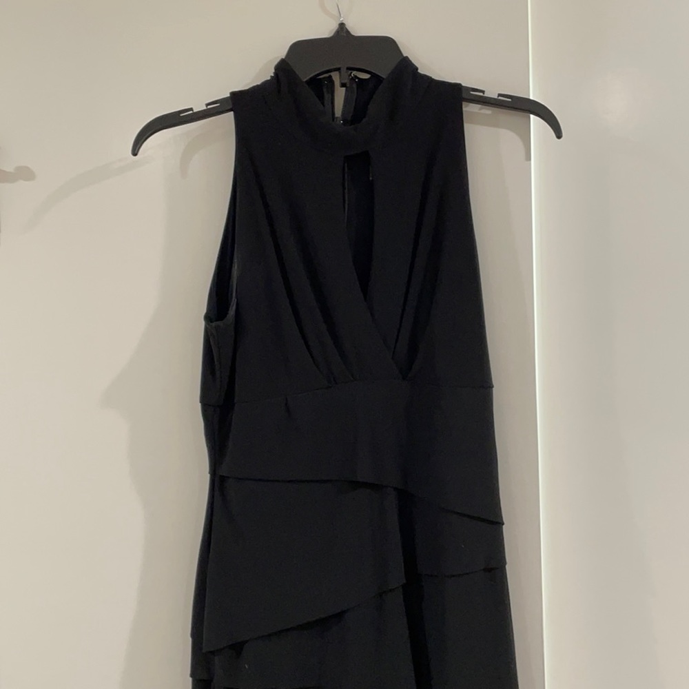 Black sleeveless cocktail dress